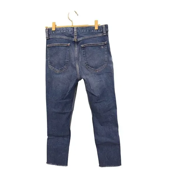 Rag & Bone Skinny Jeans Raw Hem Dark Wash 27 EUC - Picture 3 of 9